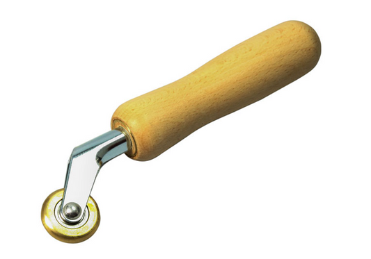 ZZ Andruckrolle, 8 mm, schmal Messing Kugelgelagert, 45° abgewinkelt
