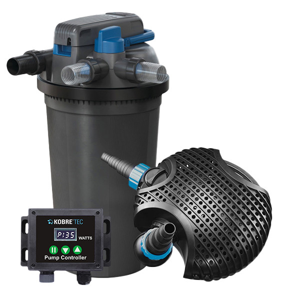 FiltoClear Druckfilter Set mit UV-C Lampe; Pumpe – Für klares Teichwasser bis 31.000 Liter